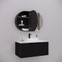 Paris Oval Matte Black Shaving Cabinet 874 * 602